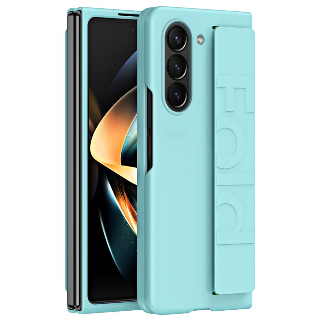 Для Samsung Galaxy Z Fold6 5G Чехол Skin-Touch из ПК с защитой от отпечатков пальцев и эластичным ремешком на запястье