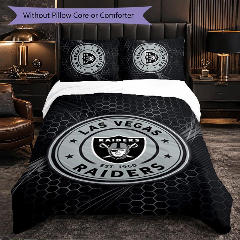 Las Vegas Raiders Pattern Microfiber 3Pcs Bedding Set Decor Duvet Cover Set For Bedroom Home Use