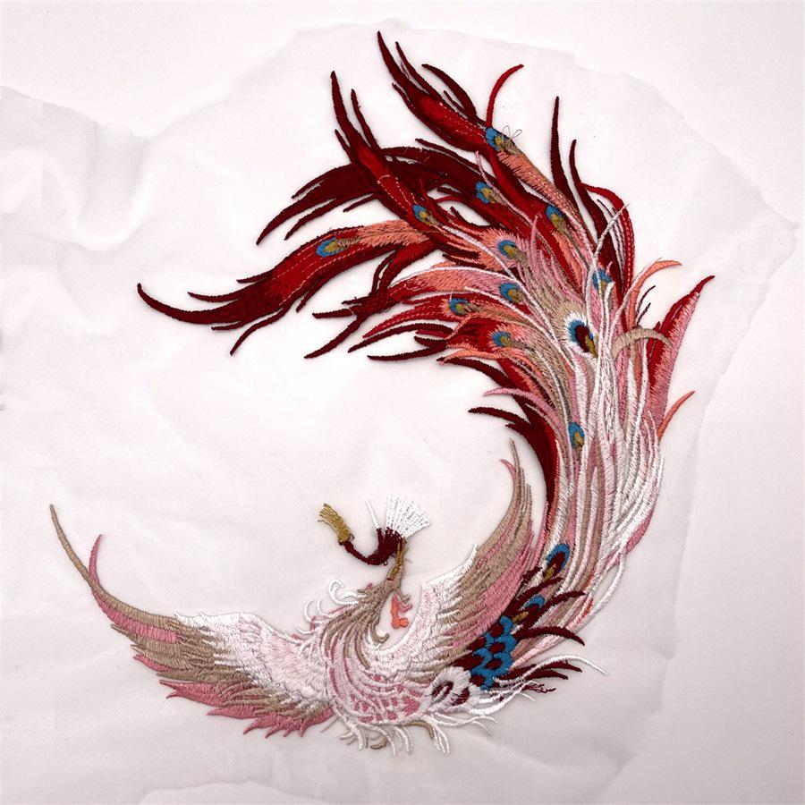 Свадебное платье с вышивкой-аппликацией Chinese Phoenix: Малайское платье-ципао с декоративной сеткой (Требуется шитье)