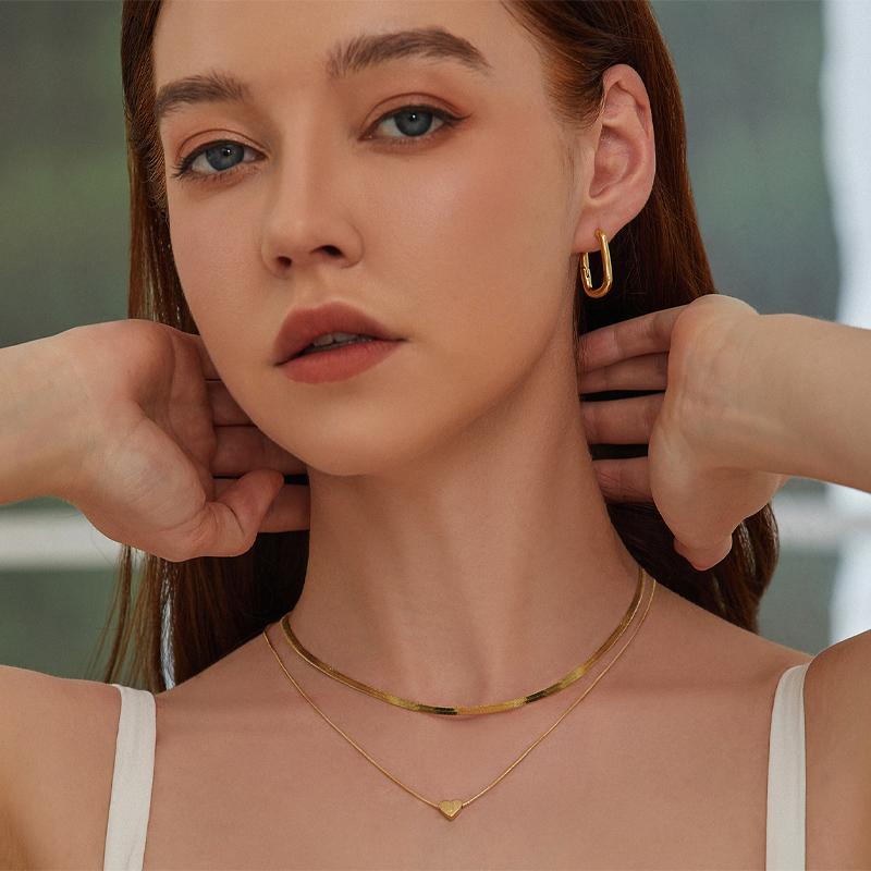 17KM 3 Pcs Plated Heart Initial Necklace Sets for Women Fashion Multilayer Letter Choker Necklaces Copper Metal Jewelry Gift