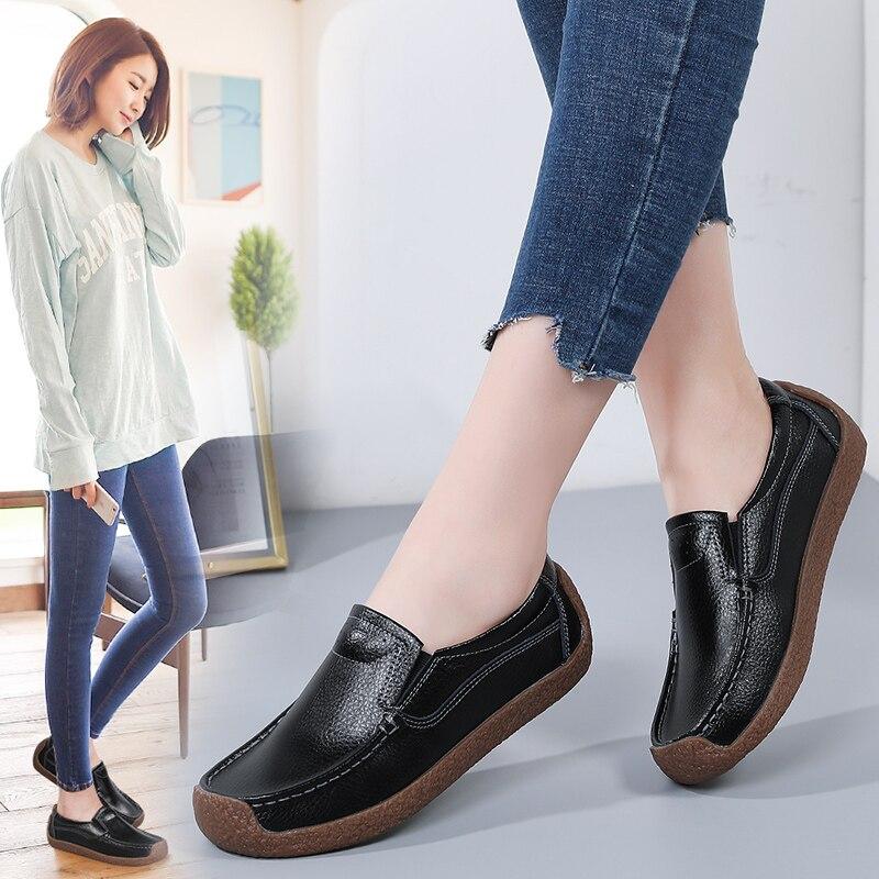 Women Loafers Casual Plus Size 35-42 Flat-bottomed Peas Soft Flats Driving Shoes