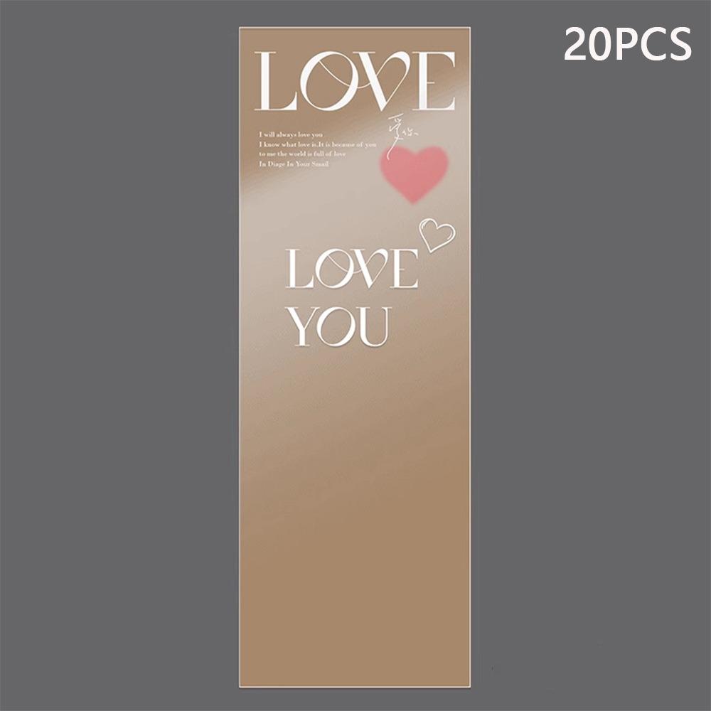 LOVE Rose Packaging Bags Transparent Flower Wrapping Paper Gifts Bouquet Plastic Bag
