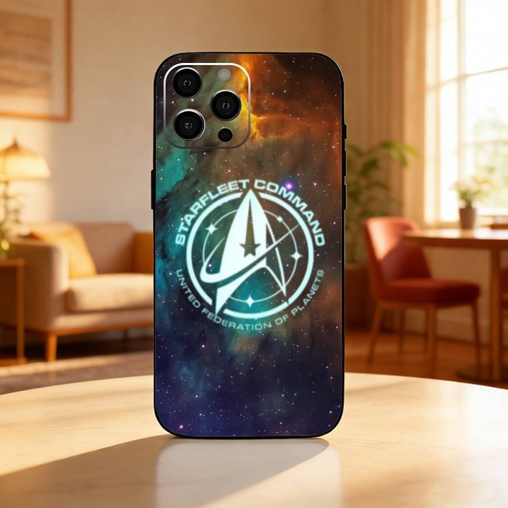 S-Star T-Trek Phone Case For iPhone17,16,15,14,13,12 Plus,Max Soft Silicone Black Cover
