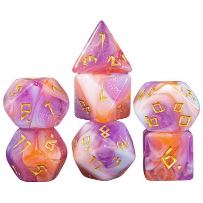 7шт DND RPG кубиков наборы многогранные блестящие кубики для настольных ролевых игр DND