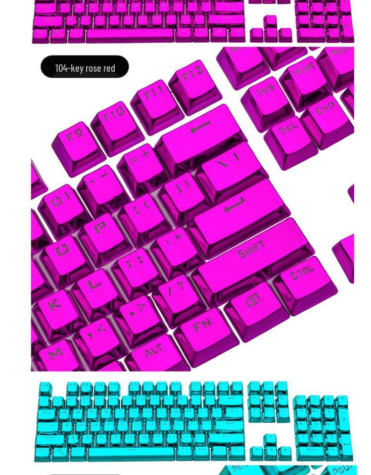 Механическая клавиатура E-Element с 104 клавишами, с гальванизированными, персонализированными полупрозрачными колпачками и радужными клавишами WASD