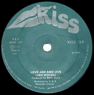 7inch Record JAH WOOSH LIZZY Love Jah And Live Bandolu Skank KISS13 Kiss 1976 UK Reggae Ska Dub Used