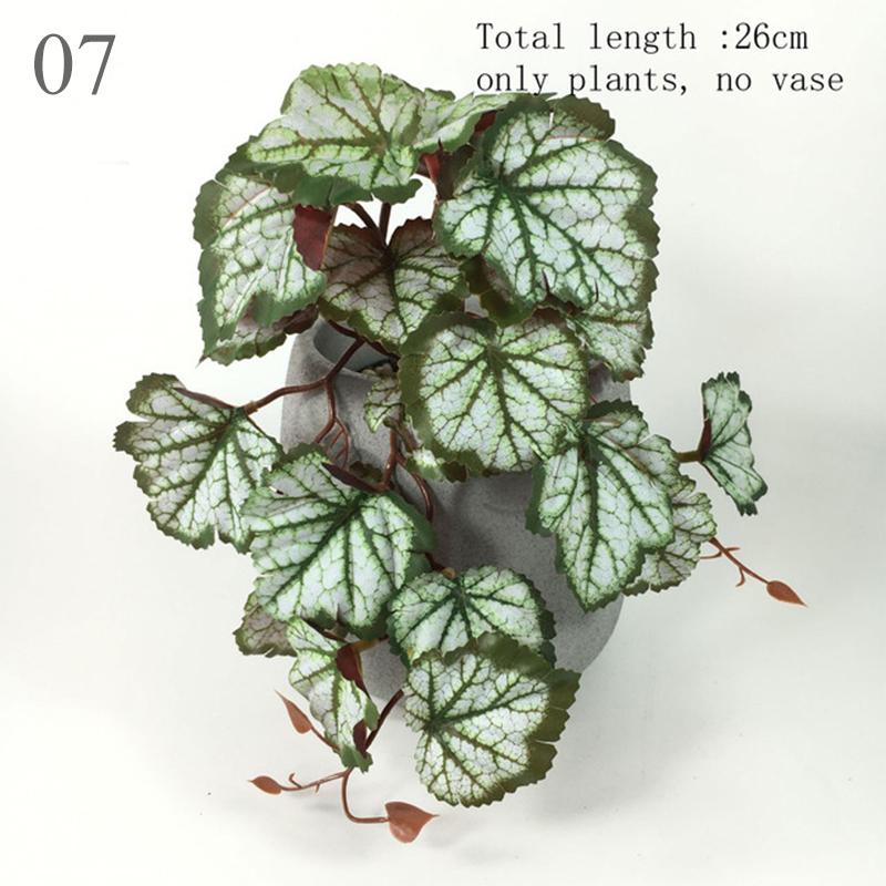 26см Бегония Лист Павлиньего Черепаха Спина Дом Балкон Настенный Подвесной Садовый Декор Искусственные Растения Лиана Зеленая Трава В Горшке