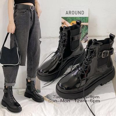 Botas женские мотоциклетные ботильоны на танкетке женские на шнуровке платформы осенние черные кожаные оксфордские туфли женские 2024 Botas Mujer