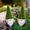 Cartoon Garden Elf Resin Ornaments Green Hat Flower Bird Old Man Faceless Cute Dwarf Statue Home Garden Courtyard Elf Sculpture New