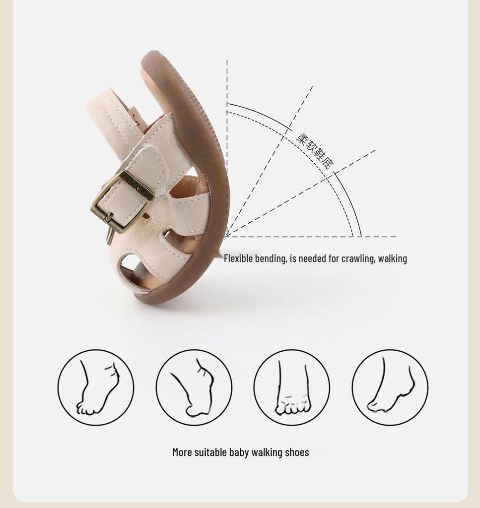 Мягкие туфельки-принцессы для малышей - Стильные закрытые сандалии для первых шагов (1 год)