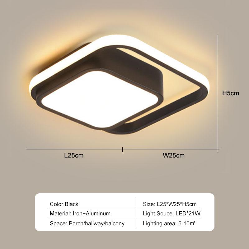 Скандинавские внутренние светодиодные потолочные светильники для коридора, балкона, прохода, черно-белые светодиодные потолочные светильники, лампы внутреннего освещения AC85-265V