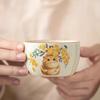 Plant Ash Happy Hanhan Cat Teacup Ceramic Household Master Cup Single Cup Tea Kung Fu Tea Set Gift Box Gift
