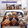 3PC Custom Name Puppy Portrait Collage Bedding Set Printed  Bedding Set Duvet Cover Closure Includes 1 Duvet Cover & 217 Pillowcases for Bedroom