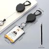 [CRAZY SHARK] брелок-рулетка мощный карабин бейдж-ролик брелок металлическая проволока Максимум 80 см брелок выдвижной Прочный Предотвращение потери держатель для имени, карты