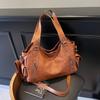 2025 Trendy Women's Retro-Style Tote: Large Capacity, Simple, Versatile, Single Shoulder & Crossbody Handbag.