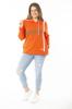 Женская стильная толстовка большого размера, большая оранжевая ребристая двухниточная толстовка с капюшоном