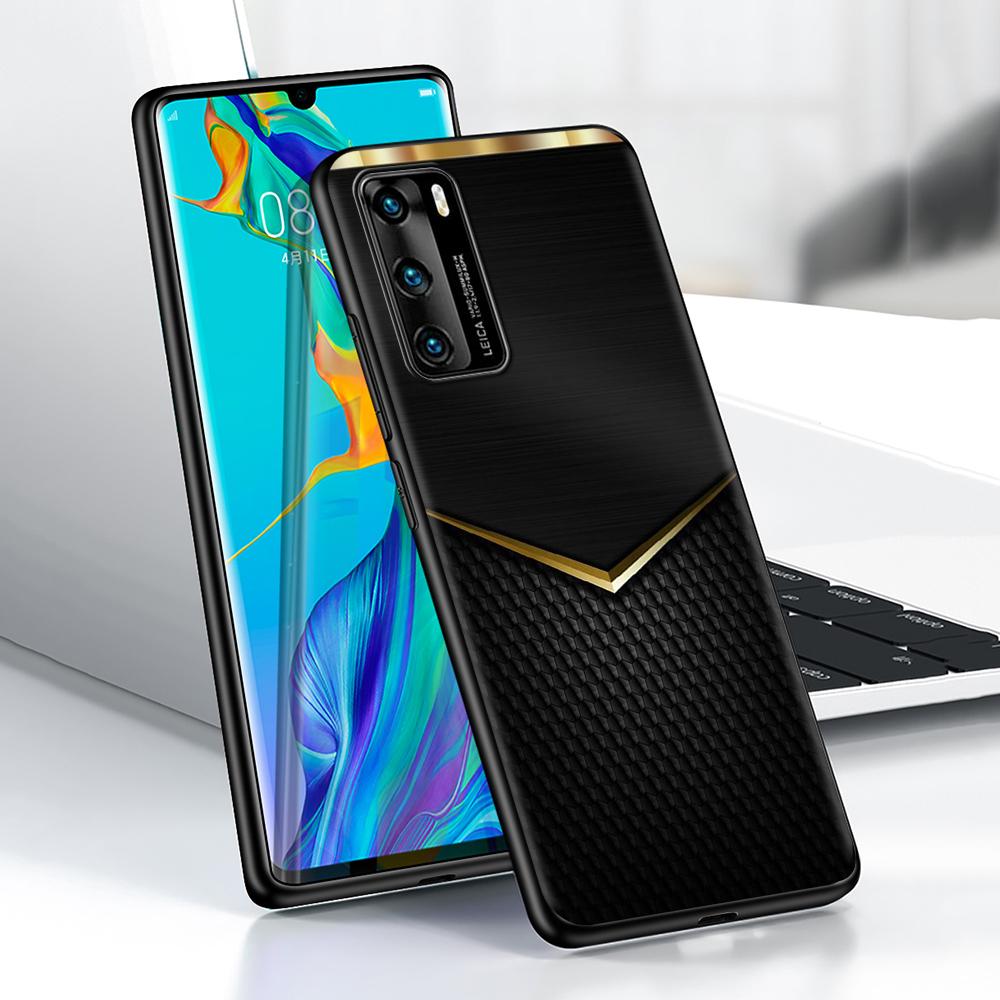 Sports Car Carbon Fibre Case for Huawei P30 P Smart Z P40 Lite E P20 Y6 Y7 Y9 Honor 8X Play 9A 50 20 Pro Black Soft Phone Cover