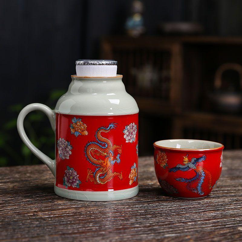 Древняя керамическая глина маленький теплый горшок для дома с крышкой чайник чайная чашка большая емкость сине-белая керамическая тушеная чайная чашка чашка для влюбленных