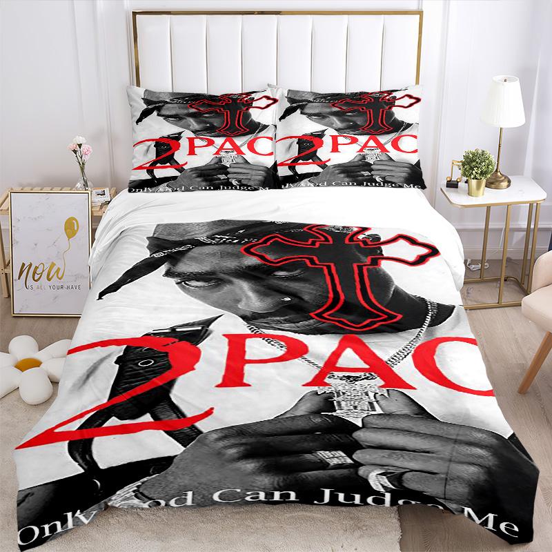 Rise Tupac'S Legacy Print 3Pcs Bedding Setduvet Cover With 2 Bedropillowcase Home Birthday Gift