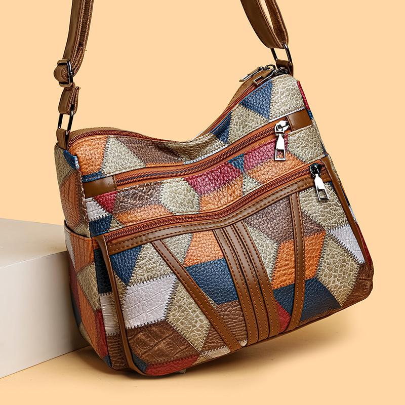 Women's Elegant Vintage Crossbody Bag Trendy HandBag Fashion Multi-pockets Shoulder Bag All-match Retro Crossbody Bag for Daily CLE