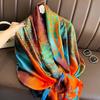 180*90cm Luxury Brand Ladies Spring Summer Long Silk Scarf Shawl Digital Painted Shawl Gogh Oil Painting Lady Foulard Bandanna