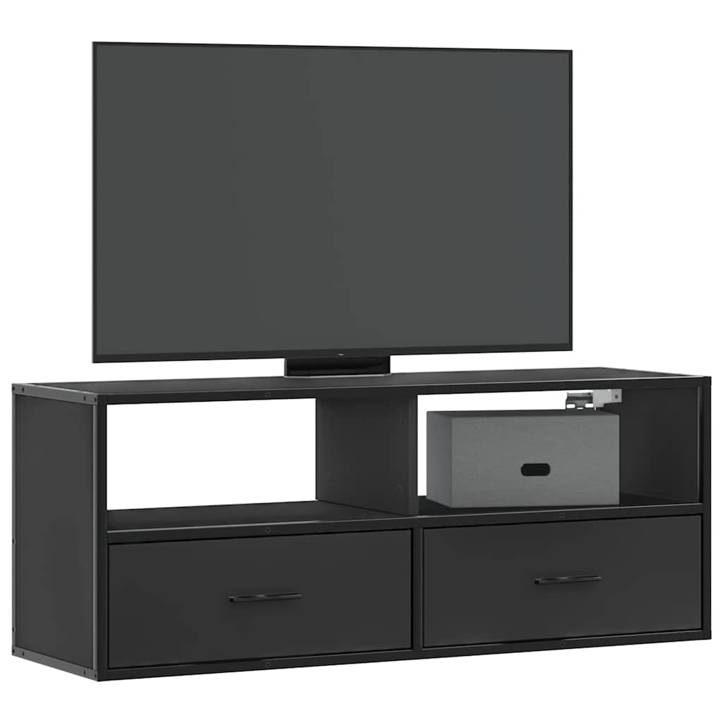 Vidaxl Szafka Pod Tv, Czarna, 100X31X39,5 Cm, Materiał Drewnopochodny