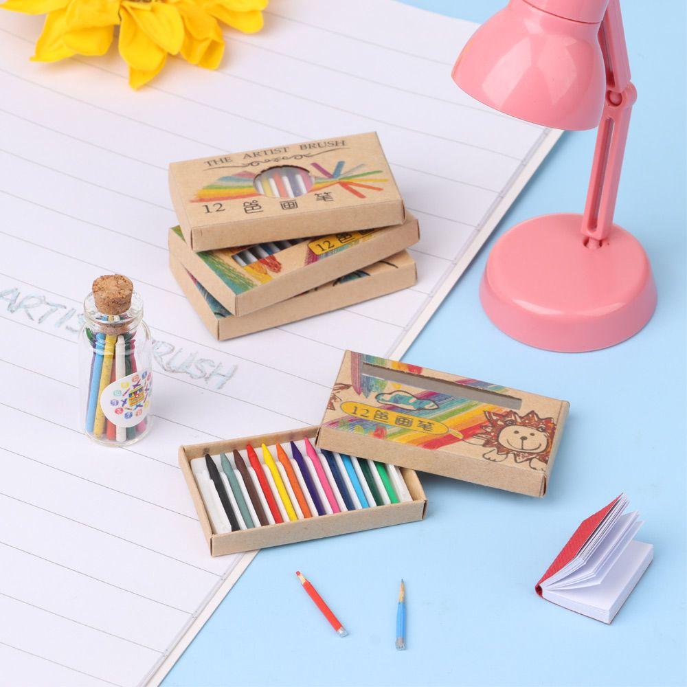 Painting Tools Dollhouse Decoration Doll Colorful Crayon Miniature Color Pencil Dolls Accessories