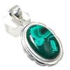 Natural Malachite Gemstone 925 Sterling Silver Jewelry Pendant 2.05" P4u90