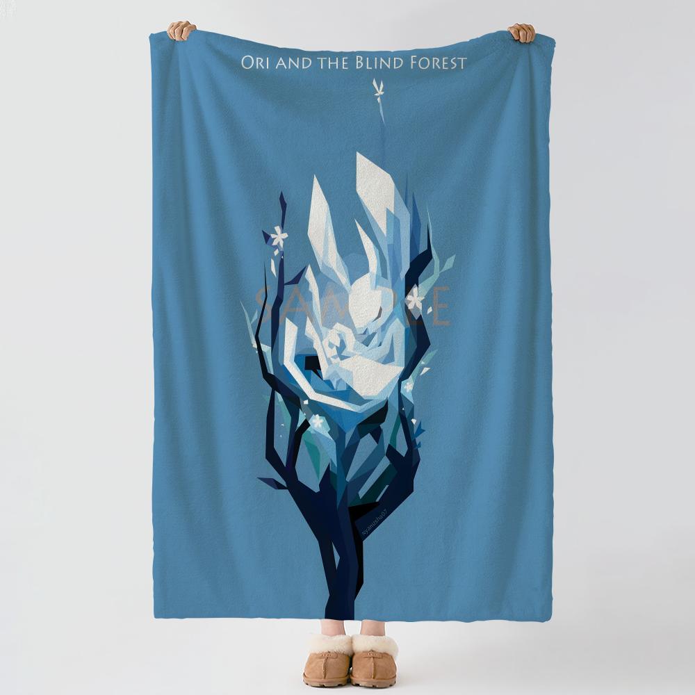 Ori a-and t-the Blind Forest Throw Soft Warm Flannel Blanket, Multi-use Throw for Bed Sofa Office, Air Conditioning Nap Blanket