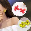 Wedding Ear Hook Petal Stud Earrings Bohemia Spray Paint Ear Stud Dangle Flower Earrings Ear Studs