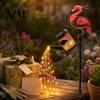 Garden Decorations for Home Solar Flamingo Watering Can Light, Powered LED Waterproof Eco Friendly Decor Pathway Light with Stake Patio Lawn