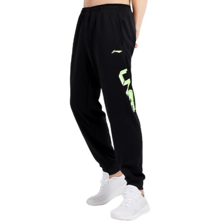 Li Ning Коллекция спортивной моды Трикотажные спортивные штаны Мужские Стандартные Черные YKLU275-3