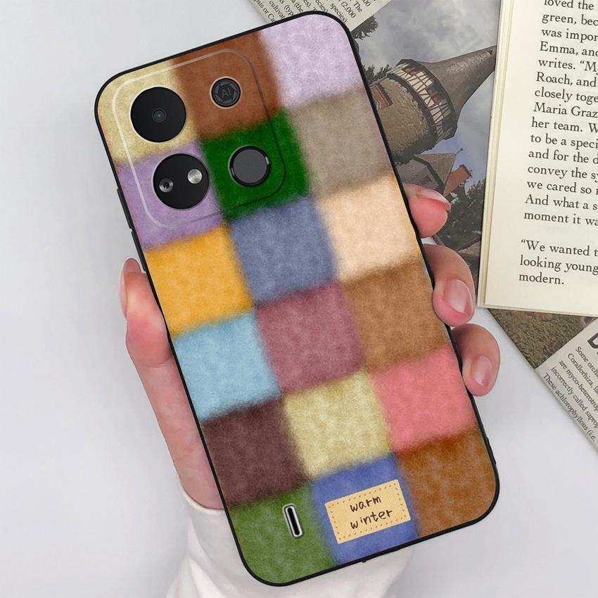 For Itel A04 A05s A16 A18 A23 A25 A26 A17 A33 A56 Phone Case Pretty Bow Pattern Fashion Shell Matte Silicone Anti Drop Protective Covers For Itel Capa