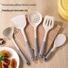 High-Temperature Resistant Non-Stick Silicone Kitchen Utensil Set: Spatula, Ladle, Rice Spoon, Baking Scraper
