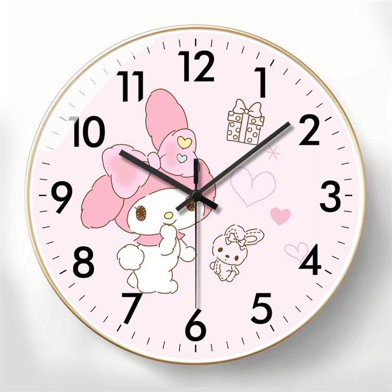 Бесшумные настенные часы My Melody для детской комнаты - Кварцевые часы в кремовом стиле