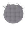 Galette De Chaise Ronde - 38 Cm - Gris - 100% Coton - Non Déhoussable