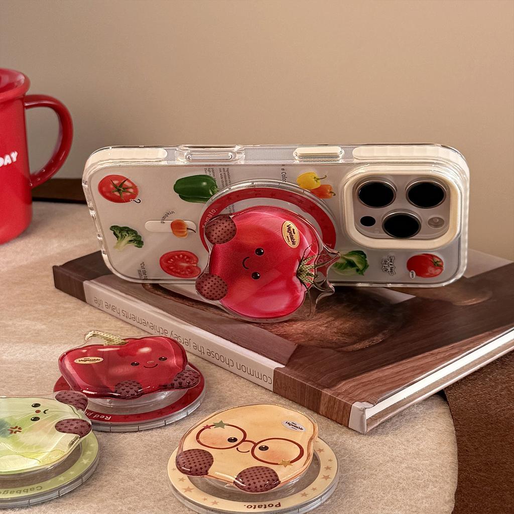 Gilt Vegetable Cartoon for Magsafe Magnetic Holder Mobile Phone Air Bag Holder Retractable Portable Advanced Personality