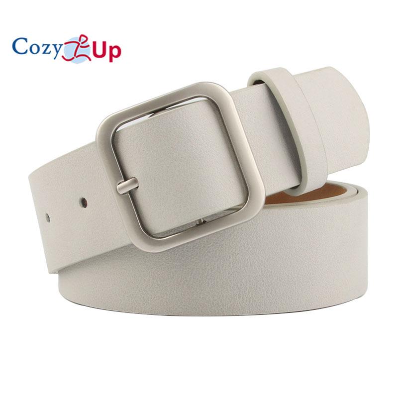 Cozy Up Женский ремень в стиле ретро, ​​простой универсальный ремень из искусственной кожи с квадратной пряжкой