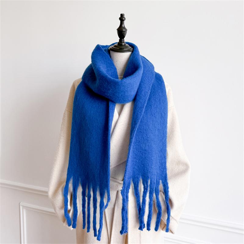 Winter Women Scarves Long Warm Imitaion Cashmere Hijab Solid Lady Shawl Wrap Female Pashmina Bandana Head Scarf