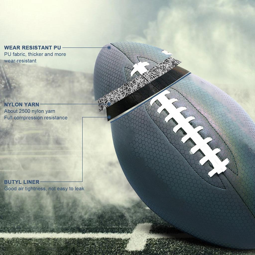 Luminous Fluorescent Reflective Football Pu American Standard Game Training Ball