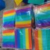 Pop Fidget Reliver Stress Toys Rainbow Push It Bubble Антистрессовые игрушки для взрослых и детей Сенсорная игрушка