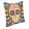 Чехол на подушку «День мертвых» с сахарным черепом 55x55 см, Хэллоуин, мексиканские цветы, мягкие роскошные наволочки для дивана, наволочка