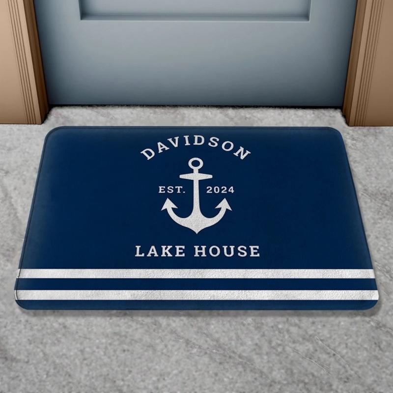 Добро пожаловать Абоаро Название Вашей лодки Так как Коврик для пола Персонализированный Морской ковер Коврик для двери Входной ковер для ванной Приветственный коврик