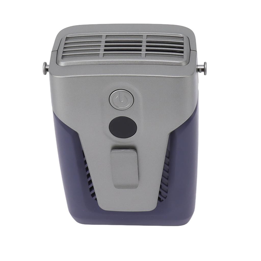Waist Fan Power Adjustable Bladeless Hands Free Portable Mini Hanging Fan for Hiking Fishing Blue