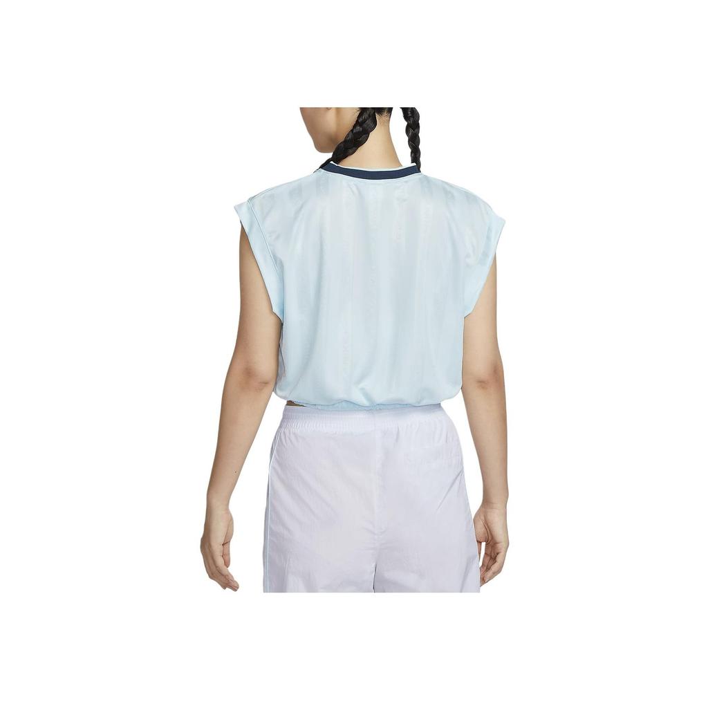 Nike Sportswear Collection Pullover Breathable Dopamine Oversized Crew Neck Sleeveless T-Shirt Women Tops Glacier-Blue FV7550-474