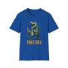 Unisex Softstyle T-Shirt T-Rex Christmas Lights Funny Tree Rex Holiday Graphic