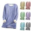 Women's Round Neck Top Printing Thickened Plush Cashmere Warm Long Top