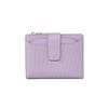 Fashionable Women's Folding Short Wallet PU Leather Zipper Coins Purses Solid Color Versatile Pouch Bag Card Holder