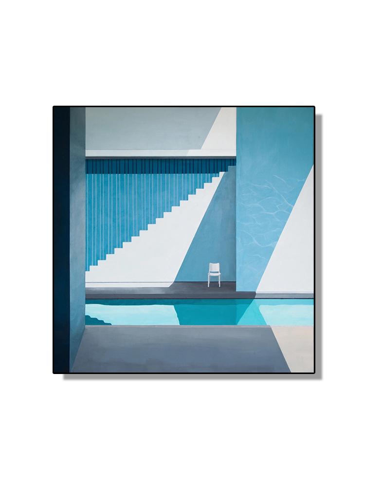 Famous David Hockney Abstract Landscape Poster Canvas Painting Swimming Pool Ocean Window Wall Art For Living Room Home Decor