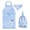 Set Drawstring Bag Gym Clothes Bag Apron Cooking Class Kitchen Helper Triangle Bandana Set Moonlight Butterfly Elementary School
